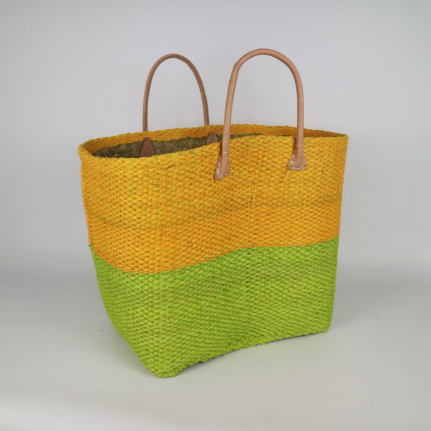 Bag Sisal Tote- Lime & Yellow