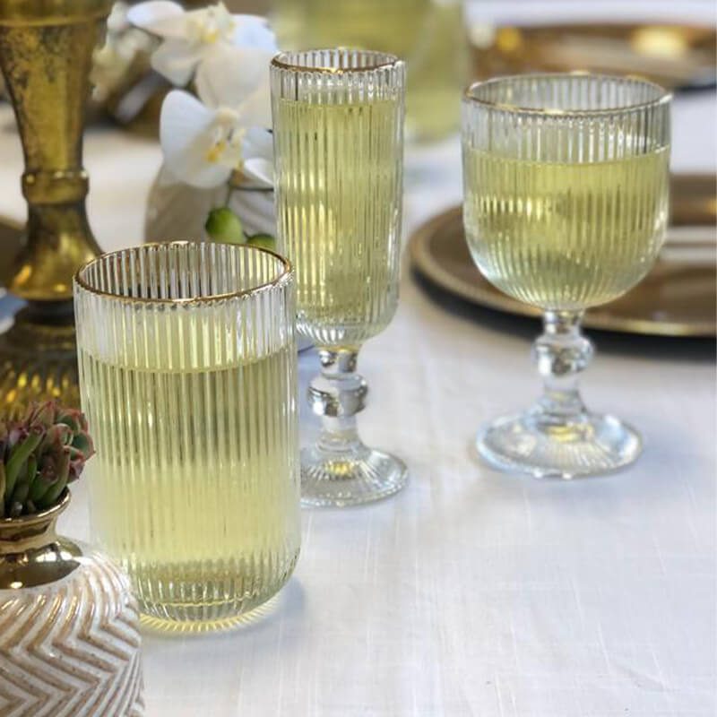 Drinkware - Hi Ball Gold Rim 410ml