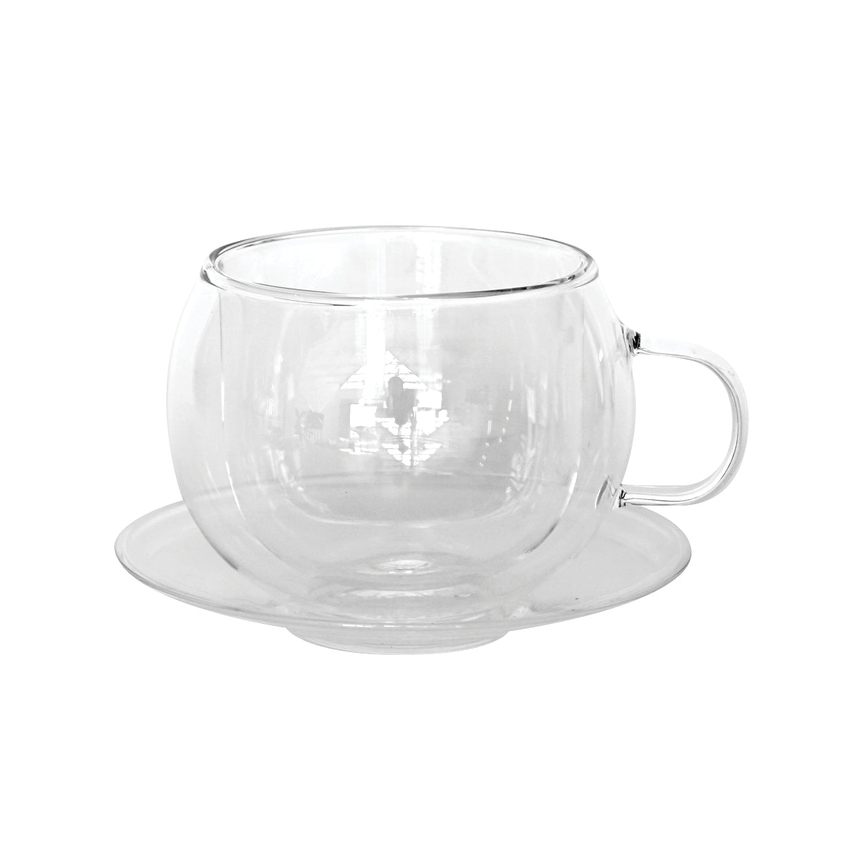 Glass Teacup & Saucer 220ml