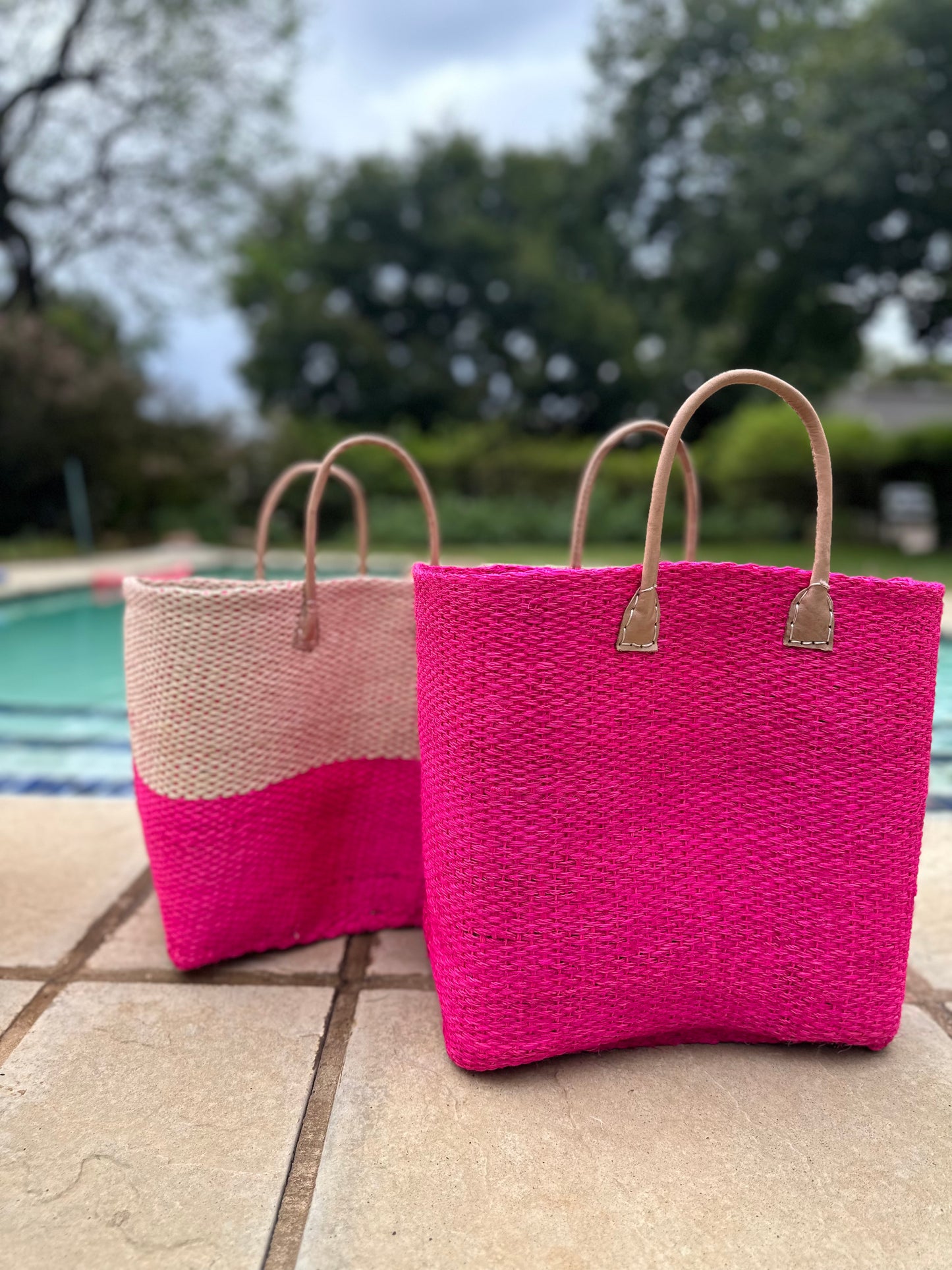 Bag Sisal Tote - Fushia