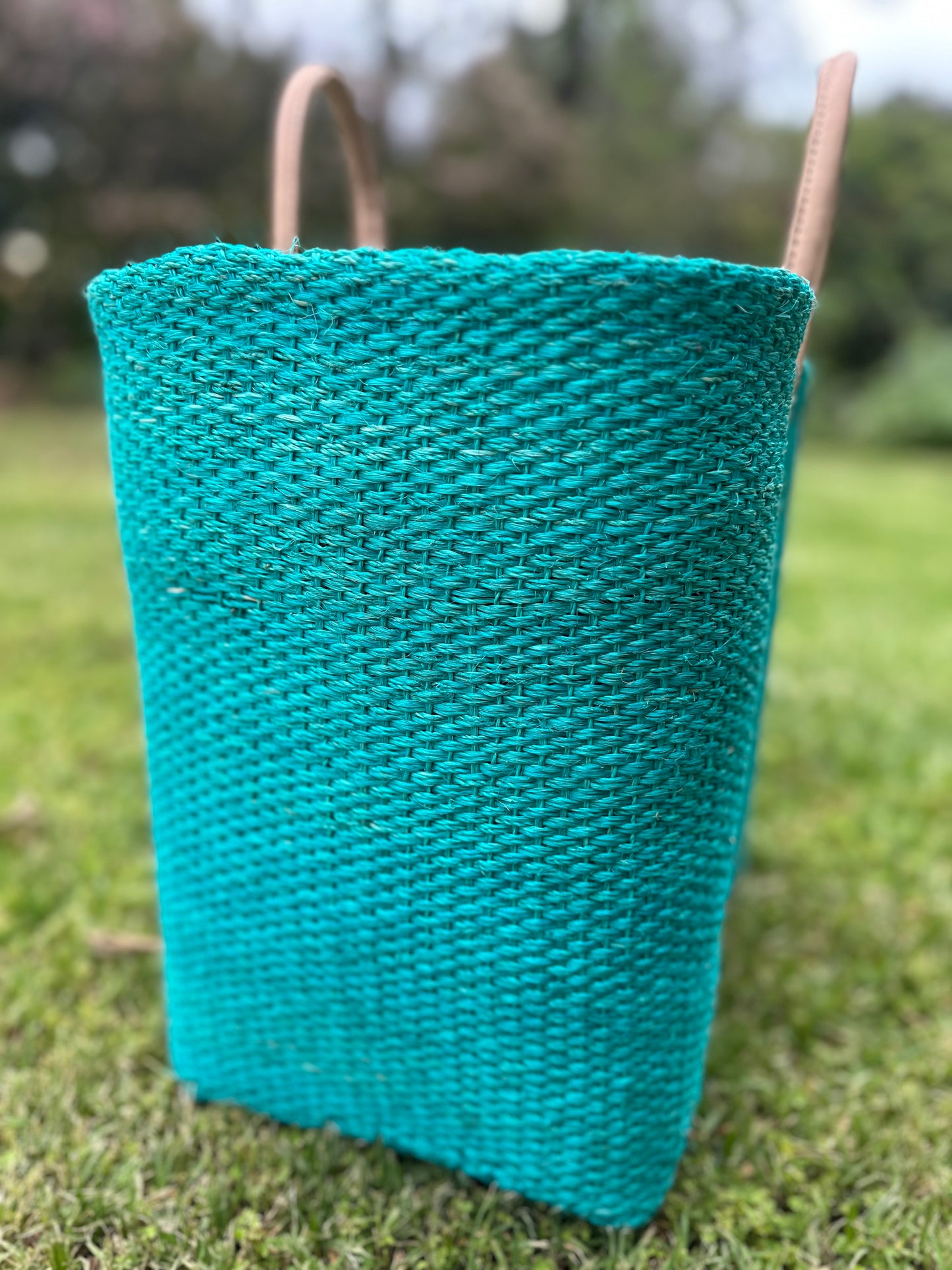 Bag Sisal Tote - Aqua