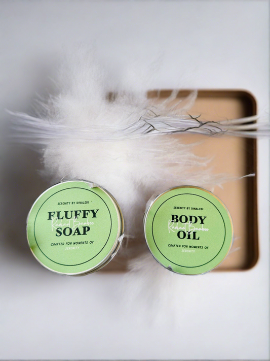 The Serenity Bliss Box -Fluffy Soap & Body Oil Edition