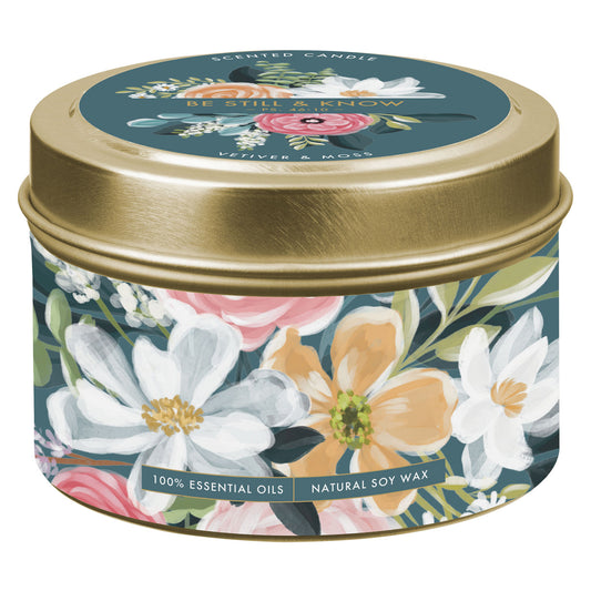 Scented Candle in a Tin - Vetiver and Moss Scented