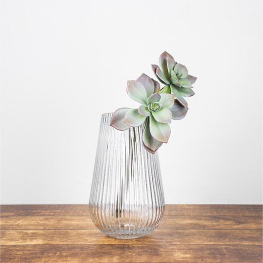 Vase Glass-Ribbed Bud