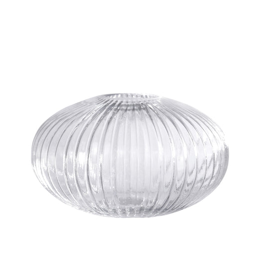 Vase Glass -ribbed ball